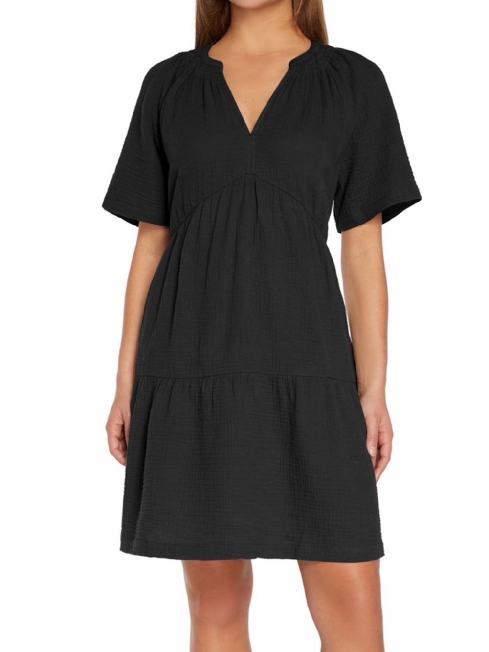 GAP Black Short Sleeve Mini Dress